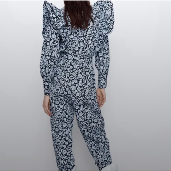 Zara Floral ruffle jumpsuit - Picture 8 of 15